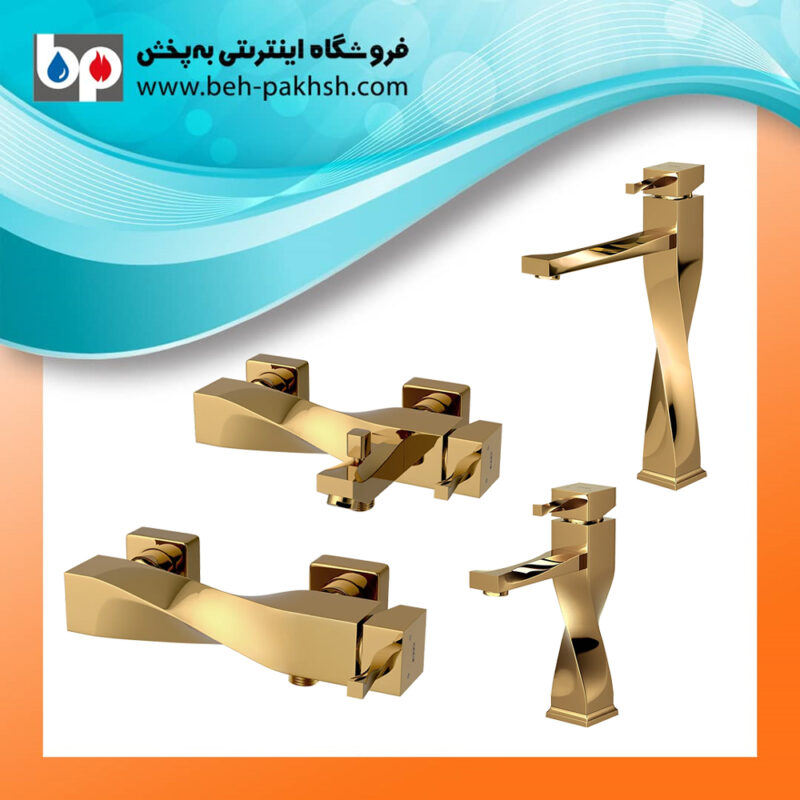 خرید شیرآلات اهرمی سه تکه فیلادلفیا کسری طلایی